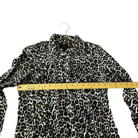 J. Crew leopard-print button-down‎ blouse slim size 4 - Picture 6 of 6